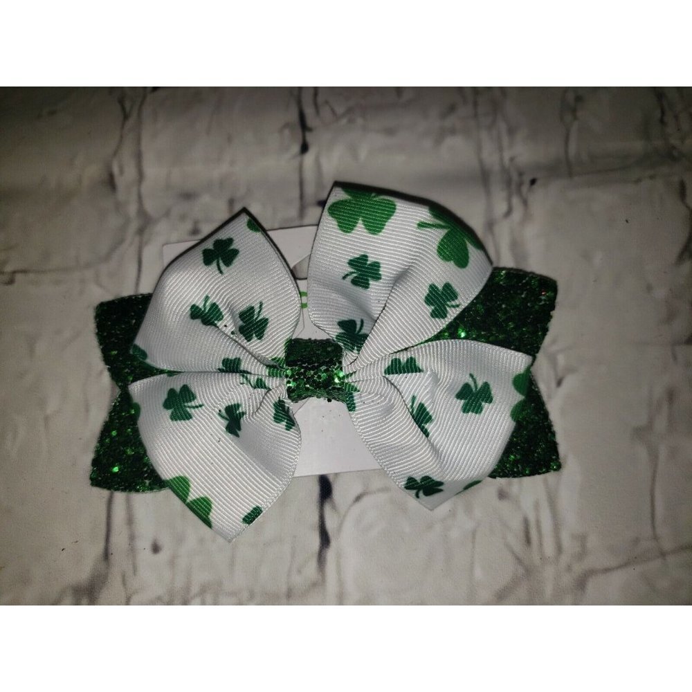 Nwt Claire's St.Patrick's Day Glitter Hairbow